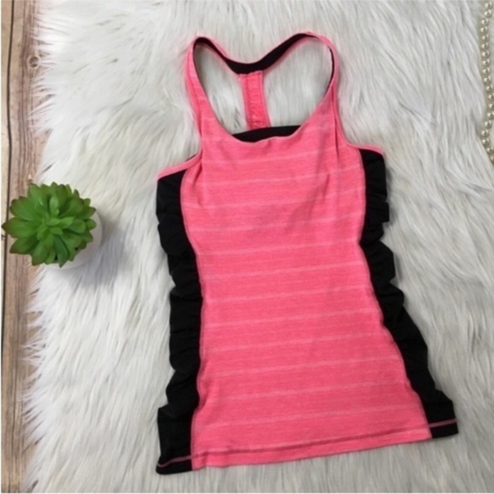 VSX sport built in bra ruched heather pink athletic top Side ruching S